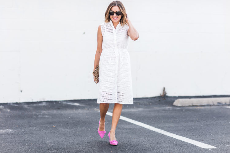 who what wear eyelet dress