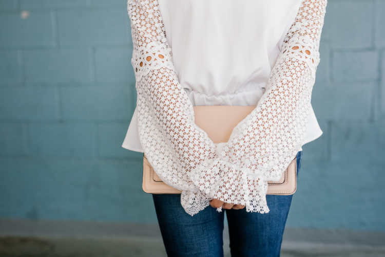lace white off the shoulder top