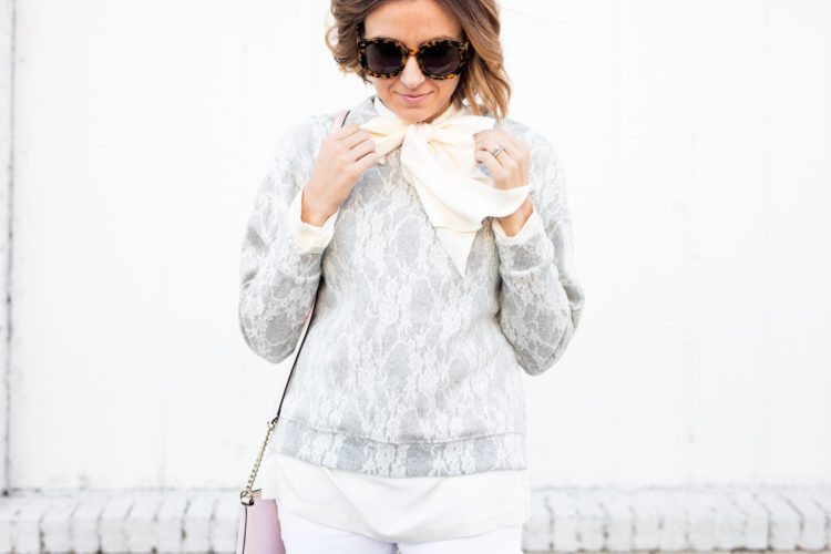 grey lace sweater