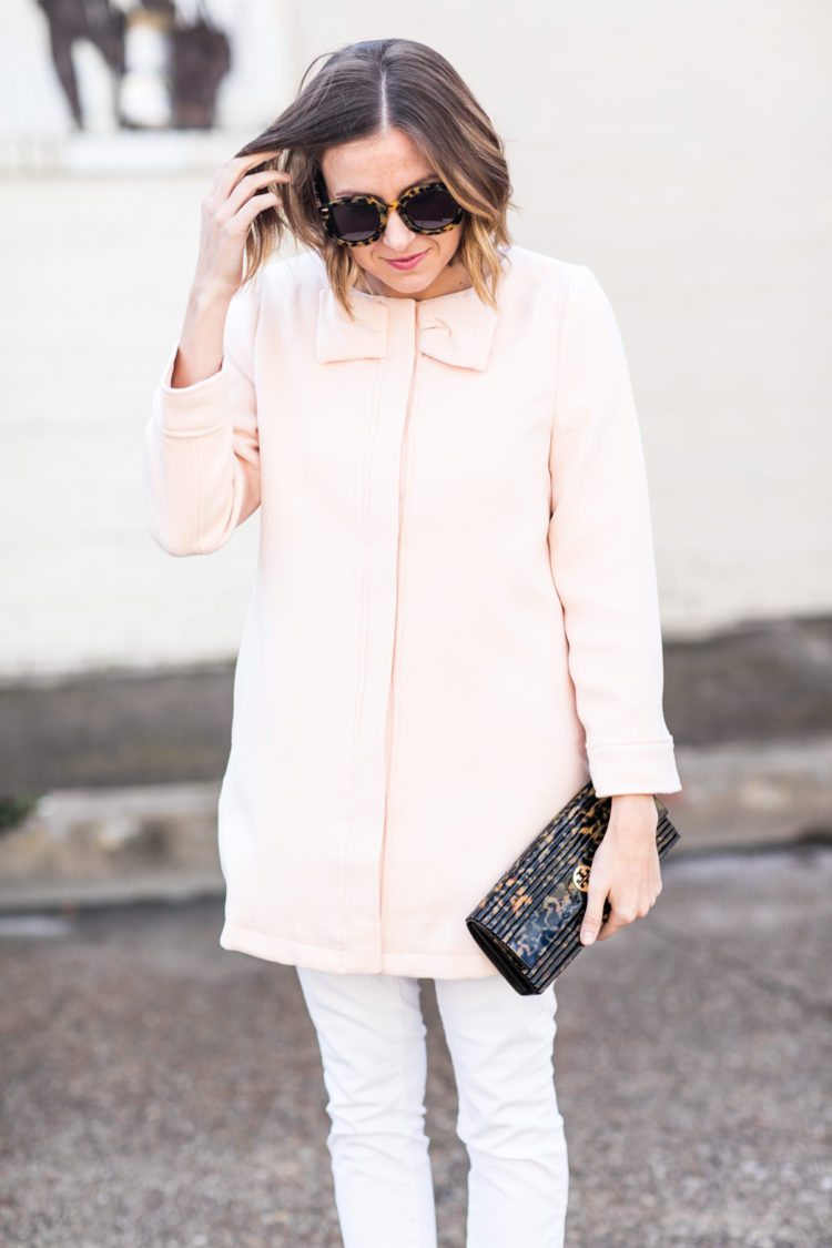 pink bow coat