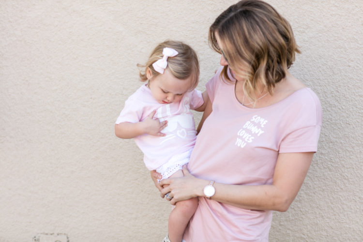 pink mommy and me easter shirts