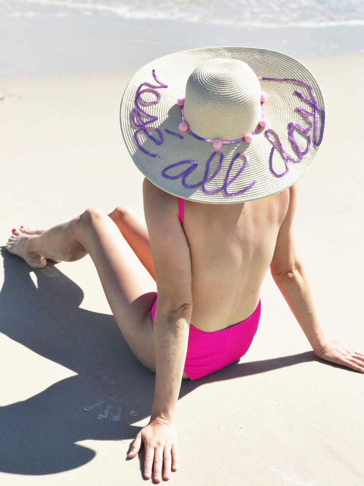 rose all day beach hat