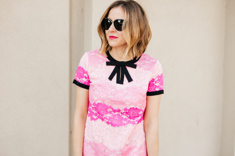 pink ombre shift dress