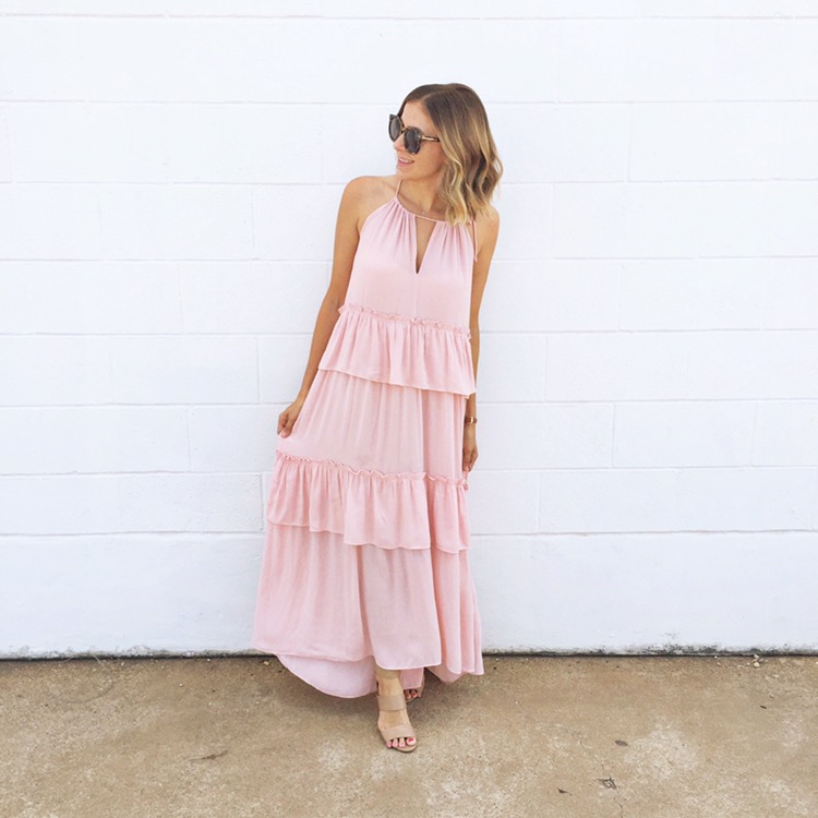 The maxi dress of your dreams - feminine ruffles and a flattering neckline.