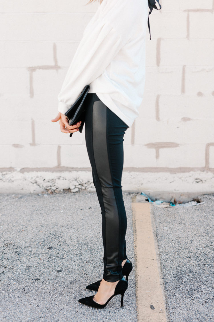 The leather leggings that every girl needs. These leggings are flattering, on-trend, and affordable!