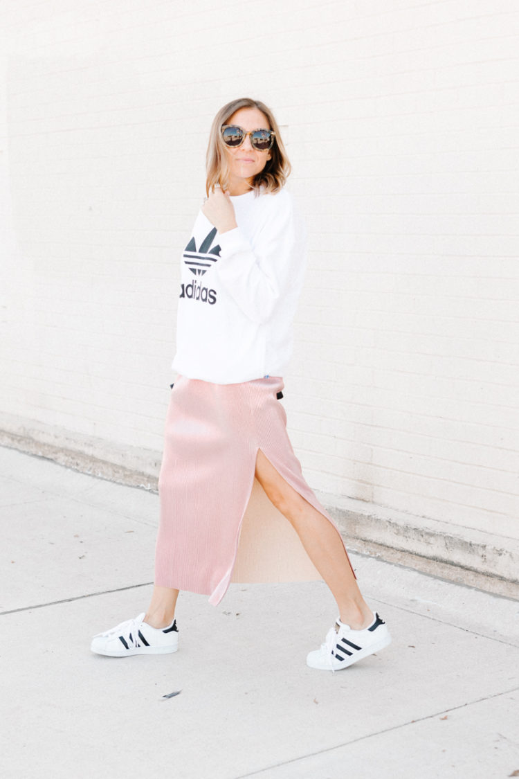 Combining two of Fall's big trends - sportswear and metallics, and talking about why it's okay to not be perfect!