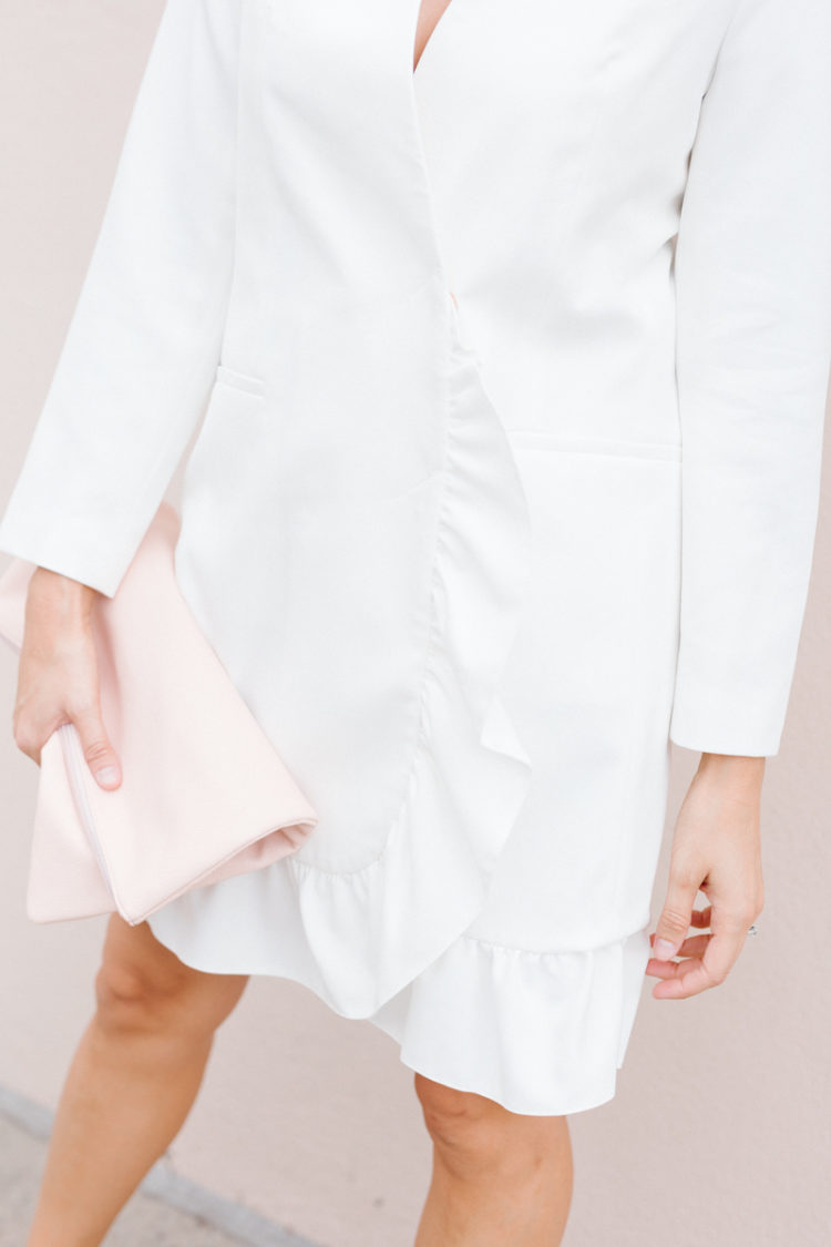 This white ruffle blazer dress screams "me." Today I'm sharing how to stay true to your personal style.