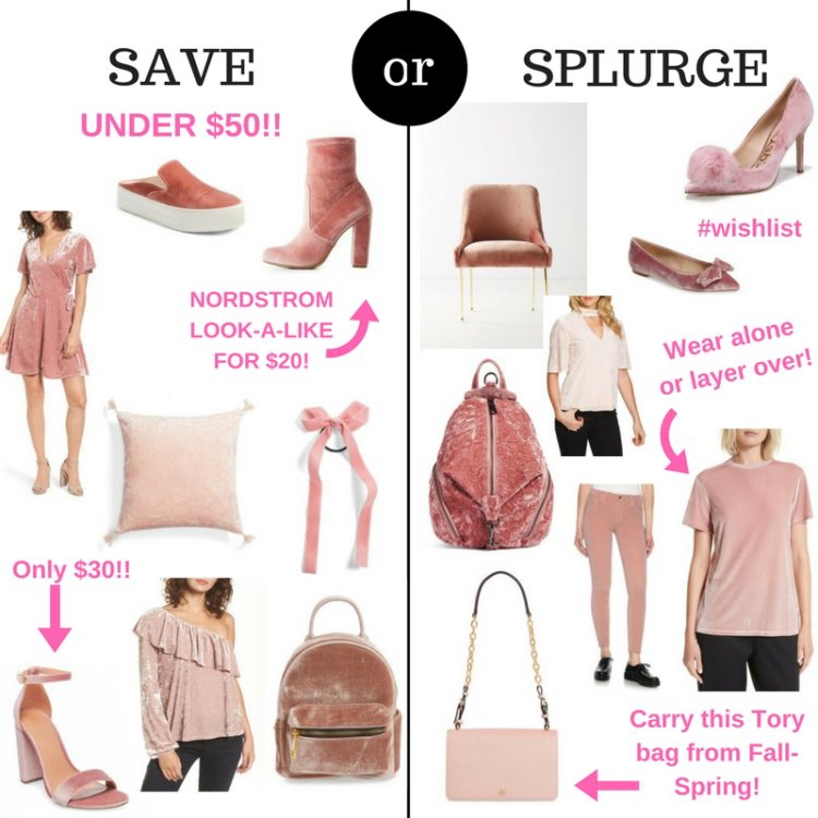 Whether you save or splurge, this is one trend you don't want to miss this Fall! Pink velvet is everywhere from furniture to clothing to accessories! Find the best picks here!