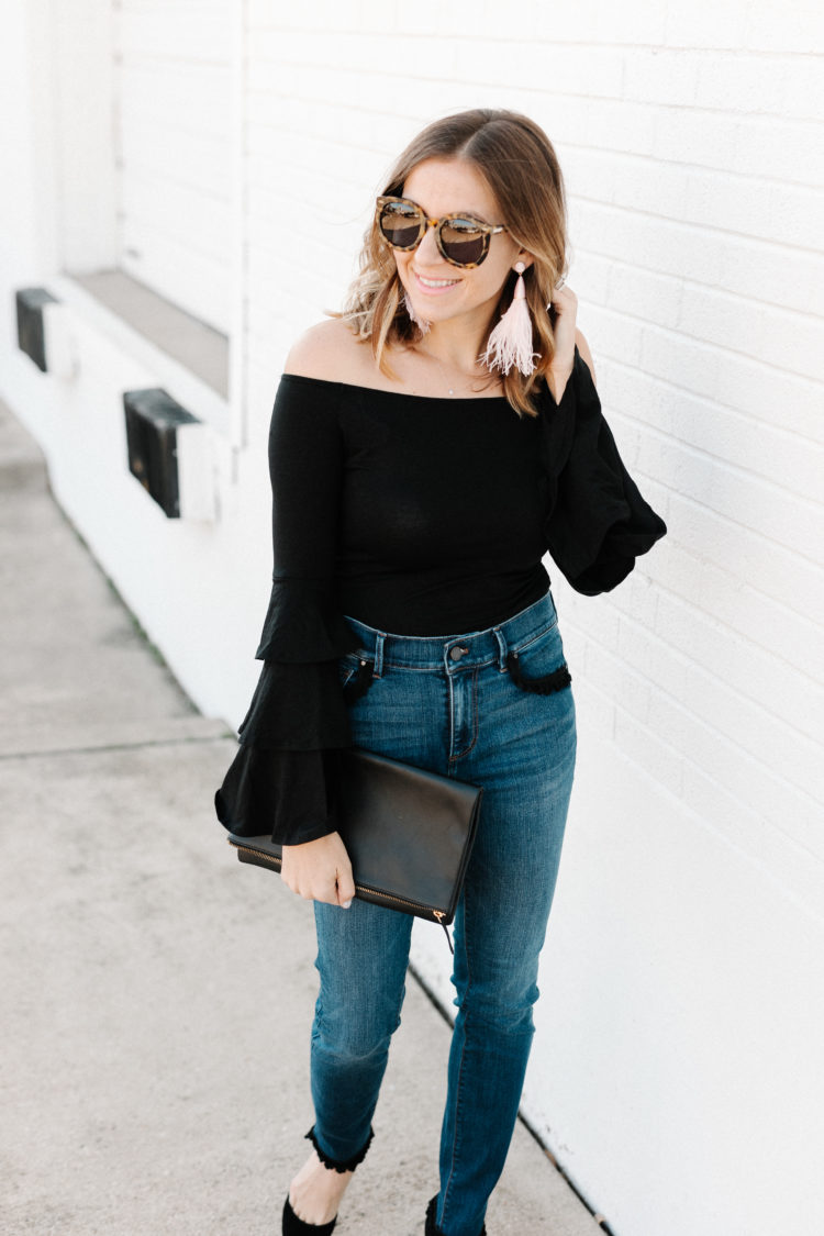 Add a little flare to your winter wardrobe with the most flattering off the shoulder tops!