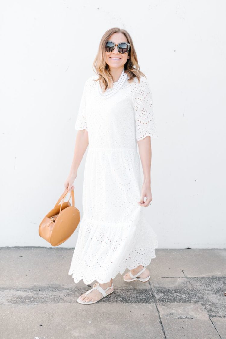 Eyelet is one of Spring and Summer's most romantic fabrics. This eyelet dress is one of the most comfortable dresses and needs to be in everyone's closet.