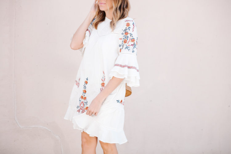 The most popular boho dress of the season is one for everyone! It's loose fit, ruffle hem, and beautiful embroidery looks good on every body type and every skin color.