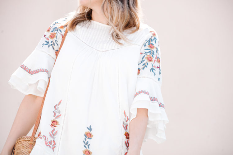 The most popular boho dress of the season is one for everyone! It's loose fit, ruffle hem, and beautiful embroidery looks good on every body type and every skin color.