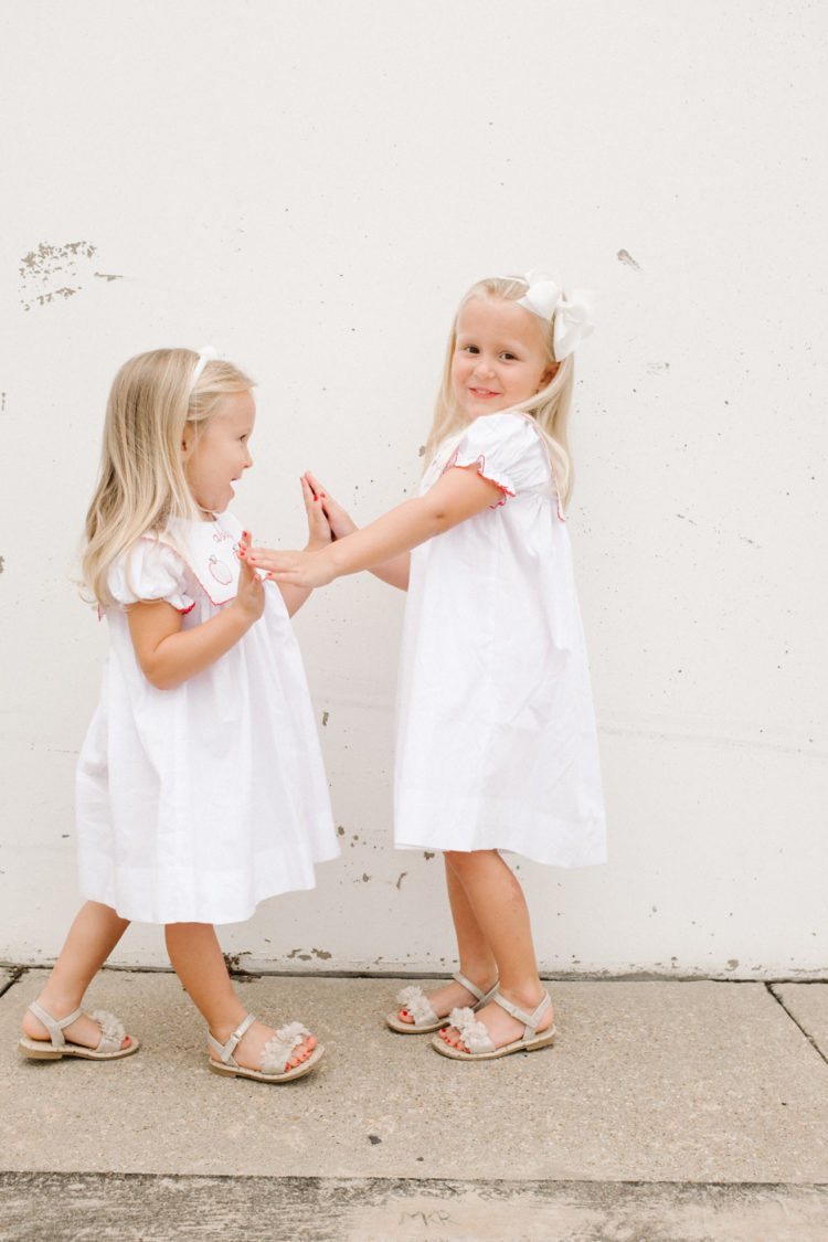 toddler girl white monogrammed dress