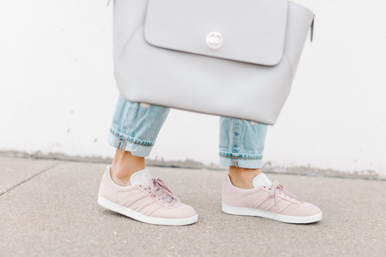 blush pink madewell adidas sneakers