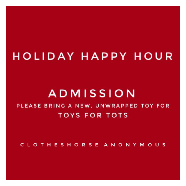 clotheshorse anonymous holiday happy hour
