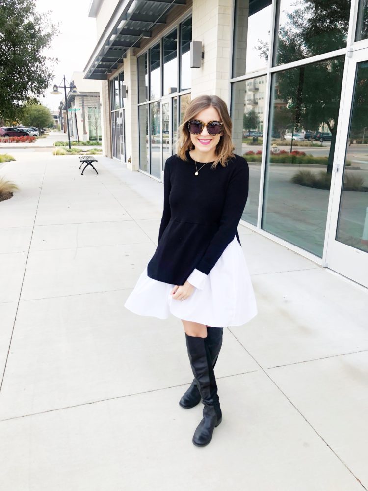 shopbop black knit sweater dress