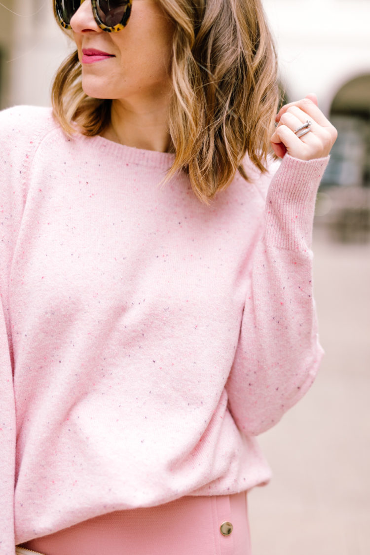 loft women oversized pink sweater