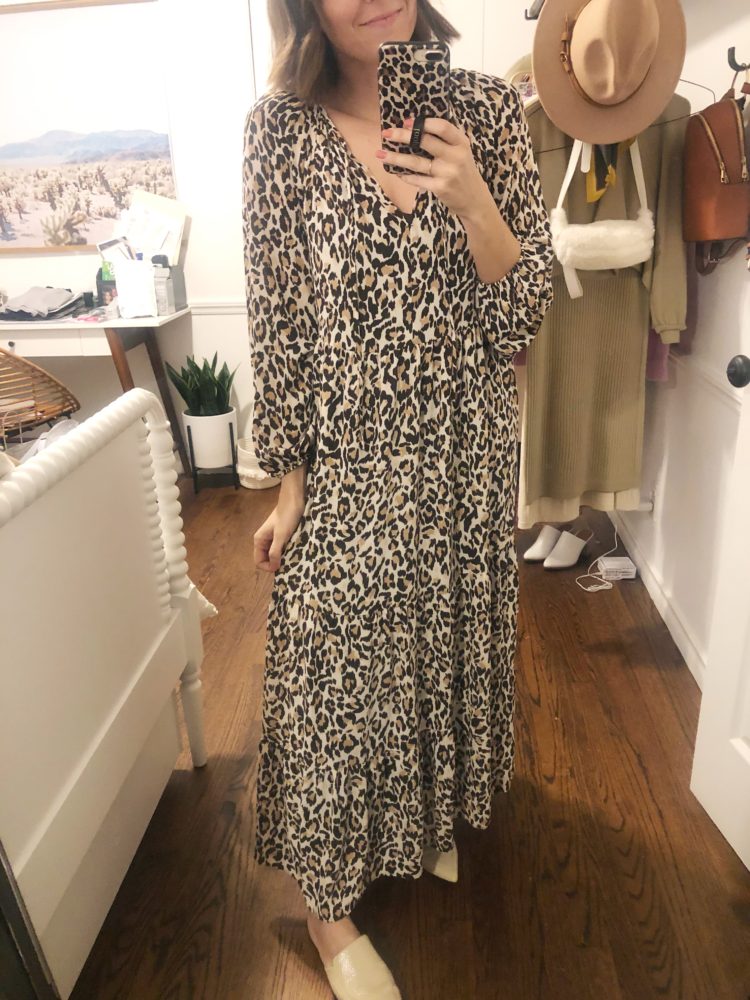 banana republic leopard maxi dress